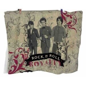 Disney Jonas Brothers Rock n Roll Royalty Beige Brown Pillow Case 30x24 inches